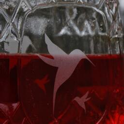 Etched Hummingbird Feeder From Recycled Crown Royal 750 Or 375Ml - thumbnail 3