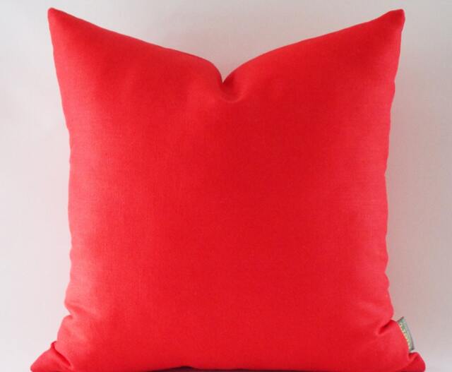 Red Linen Throw Pillow Cover Decorative Cushion - image 1