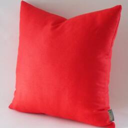 Red Linen Throw Pillow Cover Decorative Cushion - thumbnail 3