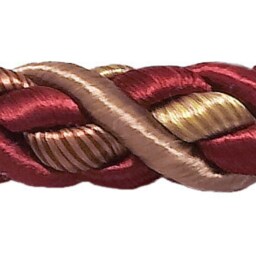 Pair Of Elegant Burgundy Taupe Curtain & Drapery Rope Tiebacks, 18 Inch Long, Approx. 1/2 Thick, Brtbm Color Cranberry Harvest - 8612 - thumbnail 3