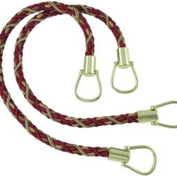 Pair Of Elegant Burgundy Taupe Curtain & Drapery Rope Tiebacks, 18 Inch Long, Approx. 1/2 Thick, Brtbm Color Cranberry Harvest - 8612 - thumbnail 2