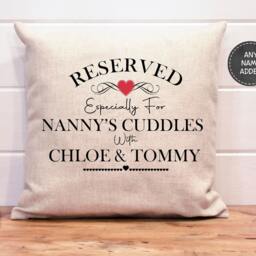 Mummy Gift Personalised Cushion Mothers Day Reserved For Pillow Nanny Grandma Nan Mum Gran Nanna Gift From Child - thumbnail 2