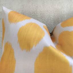 Handwoven Silk Ikat Pillow Cover, Decorative Throw Cushion - 20x20 - thumbnail 3