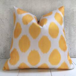 Handwoven Silk Ikat Pillow Cover, Decorative Throw Cushion - 20x20 - thumbnail 2