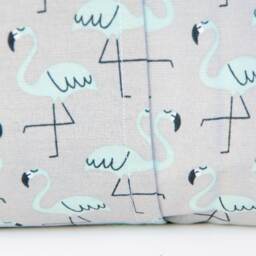 Flamingo Pillow Cover, Gray & Teal Cushion Bird Nursery Decor, Cute Throw - thumbnail 4