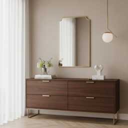 Rectangular Gold Brass Mirror - Vanity Ch??teau Wall Mirrors - thumbnail 3