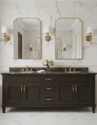 Rectangular Gold Brass Mirror - Vanity Ch??teau Wall Mirrors - thumbnail 1