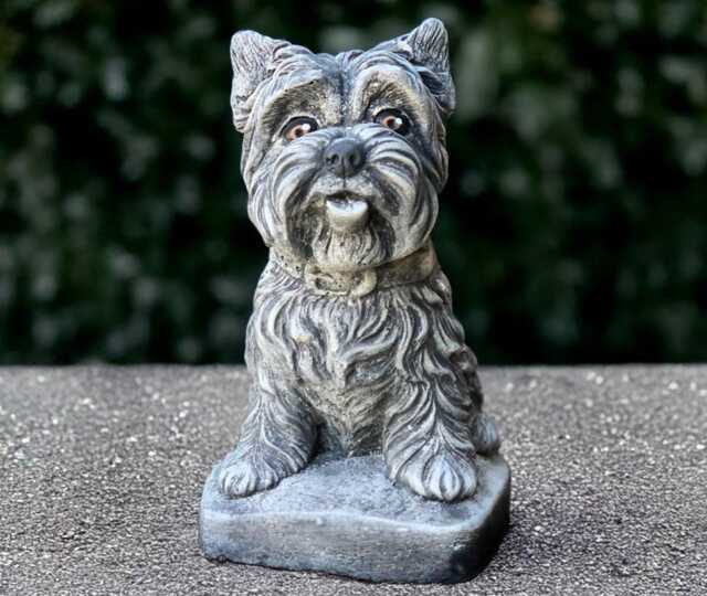 Outdoor Westie Dog Figurine Concrete Yorkie Statue Stone Terrier Sculpture Cement Decoration Garden Pet Ornament Animal Art - image 1