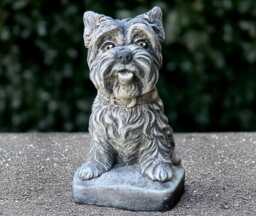 Outdoor Westie Dog Figurine Concrete Yorkie Statue Stone Terrier Sculpture Cement Decoration Garden Pet Ornament Animal Art - thumbnail 1