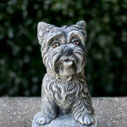 Outdoor Westie Dog Figurine Concrete Yorkie Statue Stone Terrier Sculpture Cement Decoration Garden Pet Ornament Animal Art - thumbnail 3