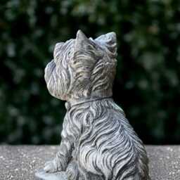 Outdoor Westie Dog Figurine Concrete Yorkie Statue Stone Terrier Sculpture Cement Decoration Garden Pet Ornament Animal Art - thumbnail 4