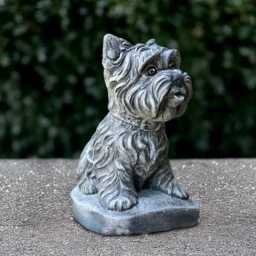 Outdoor Westie Dog Figurine Concrete Yorkie Statue Stone Terrier Sculpture Cement Decoration Garden Pet Ornament Animal Art - thumbnail 2