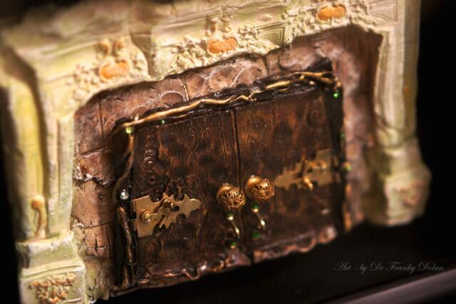 Fairy Door Dragon's Passage Faerie Dream Door Sculpture, Dollhouse Furniture, By Fae Factory Artist Dr Franky Dolan - Original Artwork Zen - image 1
