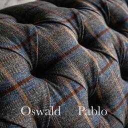 3 Seater Tan Brown Tweed Fabric Chesterfield Sofa Settee - Vintage Leather British Handmade Furniture - thumbnail 4