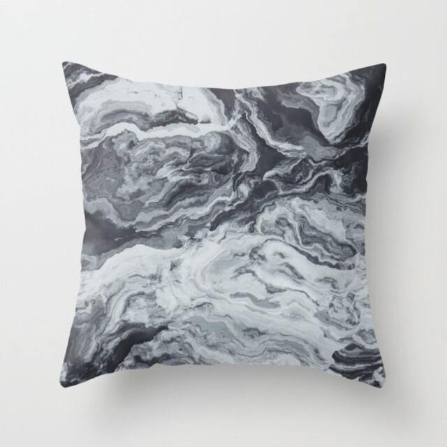 Abstract Throw Pillow. 18x18 Pillow Case. Blue Marble Effect Cushion Cover. Bohemian Sofa Modern Cushion. Decorative - image 1