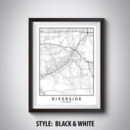 Riverside Ca Map Art Print Vintage Style Travel Poster - thumbnail 2
