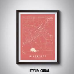 Riverside Ca Map Art Print Vintage Style Travel Poster - thumbnail 3