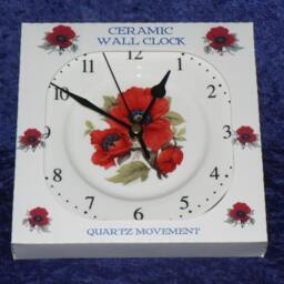 Poppy Poppies Wall Clock Porcelain - Gift Boxed - thumbnail 2