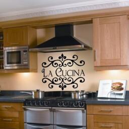 La Cucina Kitchen Vinyl Wall Decal Italian Decoration Decor - thumbnail 1