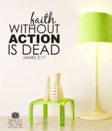Faith Without Action Wall Decal Bible Verse Vinyl Home Decor - thumbnail 1