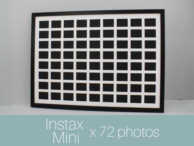 Instax Mini Multi Aperture Wooden Photo Frame. Holds Seventy-Two Instax Mini Sized Photos. 50x70cm. Shows Only - Not Border - image 1