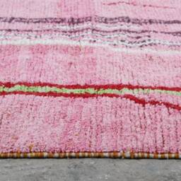 Handmade Pink Boujad Rug Authentic Moroccan Wool Carpet - thumbnail 2