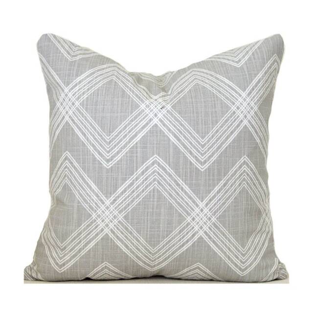 Indoor Farmhouse Pillow Covers With Zipper, Washable, Fast Shipping, Colton French Gray - image 1