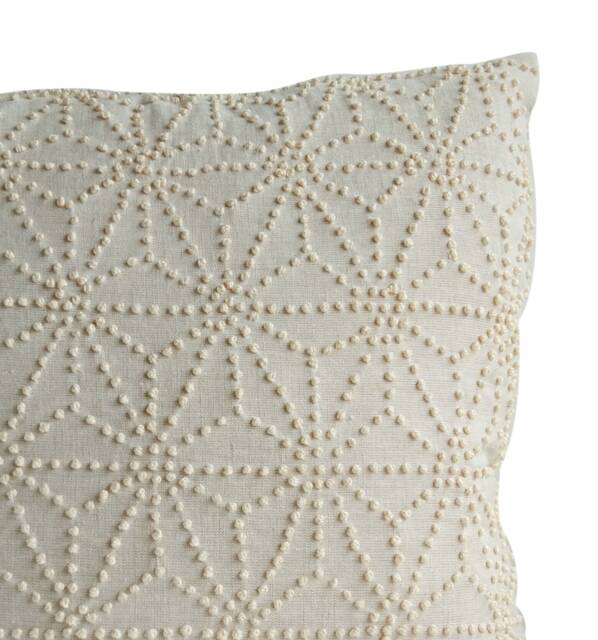 Oatmeal Linen Pillow, Textured Pillows, Neutral Decorative Pillow Covers, French Knot, Throw Housewarming Gift, Anniversary Gift - image 1