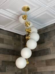 Terra Modern 7 Light 6In Globe Winding Bubble Sputnik Mid Century Industrial Chandelier