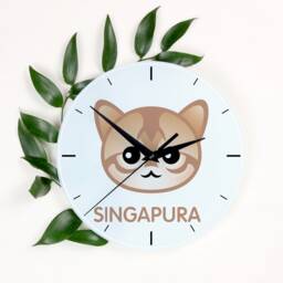 A Clock With A Singapura Cat. New Collection The Cute Art-Dog Cat
