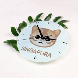 A Clock With A Singapura Cat. New Collection The Cute Art-Dog Cat - thumbnail 2