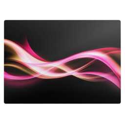 Wavy Lines Computer Chair Mat, Black Office Abstraction Vinyl Floor Protector, Protector