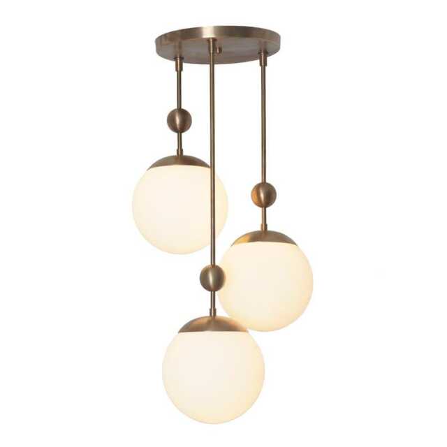 Sputnik Chandelier - Modern Brass Pendant Light With Glass Globe Shades - image 1