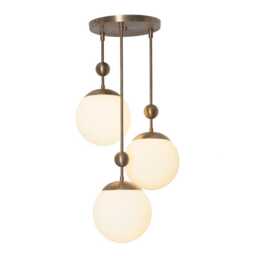 Sputnik Chandelier - Modern Brass Pendant Light With Glass Globe Shades - thumbnail 1
