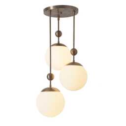 Sputnik Chandelier - Modern Brass Pendant Light With Glass Globe Shades - thumbnail 2
