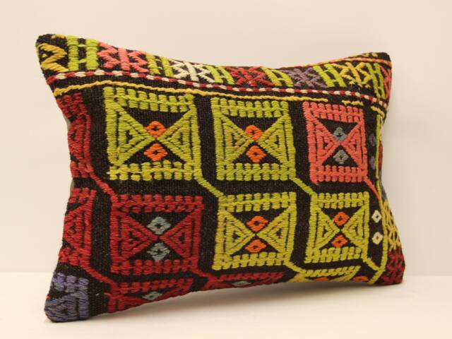 Throw Lumbar Kilim Pillow 14x20 Inch(35x50 cm Bohoturkish Kilim Pillowcover Chair Small Oblong Cushion Cover Tribal Pillow 4Bef-265 - image 1