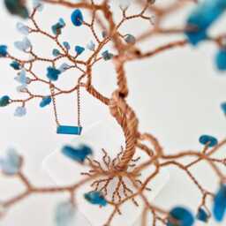 Aquamarine & Apatite Gemstone Tree With Swing, 19Th Anniversary Gift For Her - thumbnail 3
