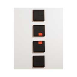 Original Modern Minimalist Painting On Wood Art Wall Geometric Black & Red Decor