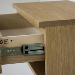 Solid White Oak Floating Nightstand Drawer Shelf, Wall Mount Dresser, Vanity Desk - thumbnail 4