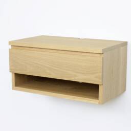 Solid White Oak Floating Nightstand Drawer Shelf, Wall Mount Dresser, Vanity Desk - thumbnail 2