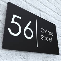 Modern Contemporary Floating Property Number Door Sign Plaque - Matt Black - Exa4-C-H2-27W-Mb - thumbnail 3
