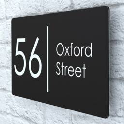 Modern Contemporary Floating Property Number Door Sign Plaque - Matt Black - Exa4-C-H2-27W-Mb - thumbnail 2