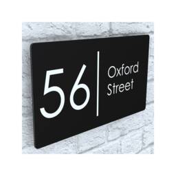 Modern Contemporary Floating Property Number Door Sign Plaque - Matt Black - Exa4-C-H2-27W-Mb - thumbnail 1