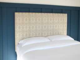 Ikat Fabric Upholstered Headboard - Orange & Grey - Single Double King Size Super - thumbnail 1