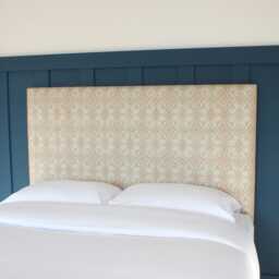 Ikat Fabric Upholstered Headboard - Orange & Grey - Single Double King Size Super - thumbnail 3