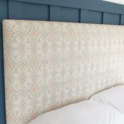 Ikat Fabric Upholstered Headboard - Orange & Grey - Single Double King Size Super - thumbnail 4