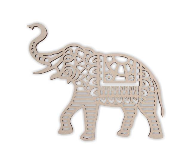 Tribal Elephant Wooden Cutout Unfinished Mdf Wall Art - image 1