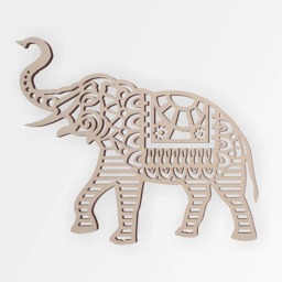 Tribal Elephant Wooden Cutout Unfinished Mdf Wall Art - thumbnail 3