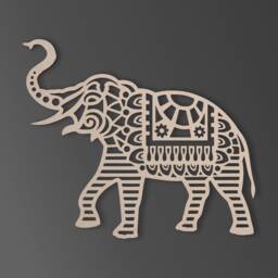 Tribal Elephant Wooden Cutout Unfinished Mdf Wall Art - thumbnail 2