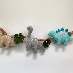 Stroller Garland Dinosaurs, Hanging Toys For Strollers, Pram Garland, Unisex Kids Gift, Strap Stroller, Baby Shower - thumbnail 4